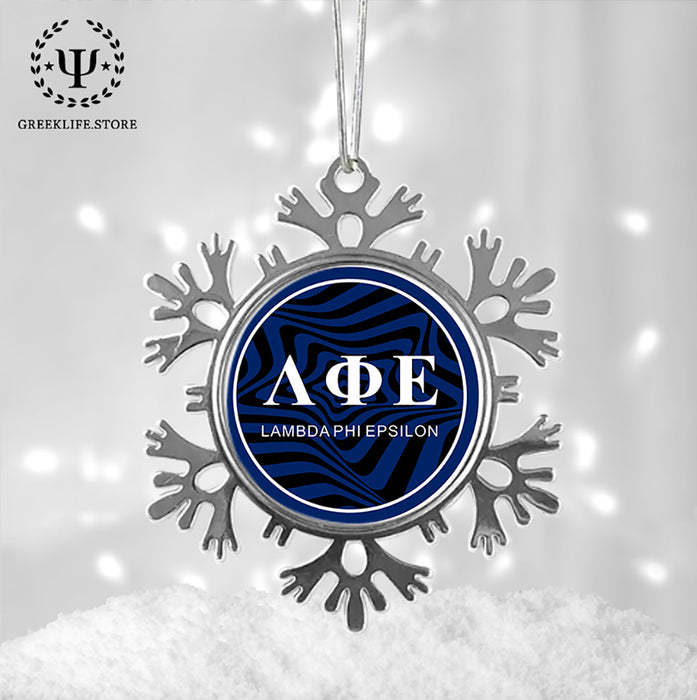 Lambda Phi Epsilon Christmas Ornament - Snowflake Metal