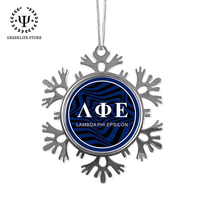 Lambda Phi Epsilon Christmas Ornament - Snowflake Metal