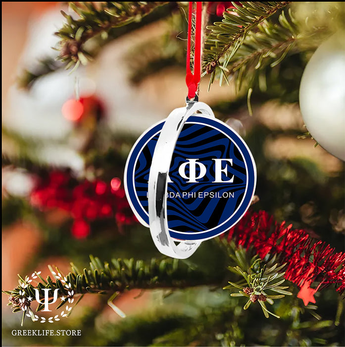 Lambda Phi Epsilon Christmas Reversible Flat Round Ornament