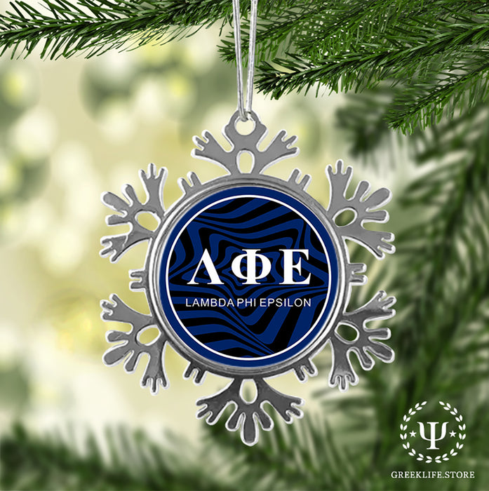Lambda Phi Epsilon Christmas Ornament - Snowflake Metal