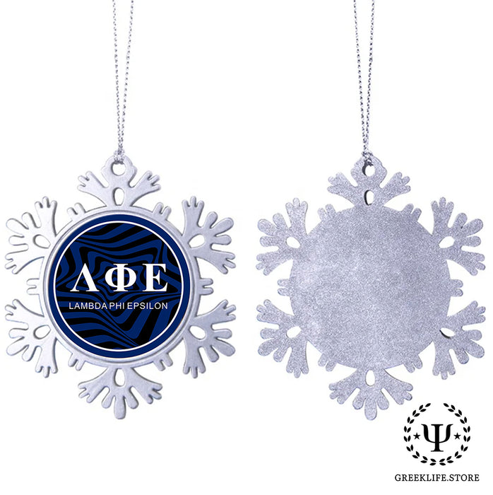 Lambda Phi Epsilon Christmas Ornament - Snowflake Metal