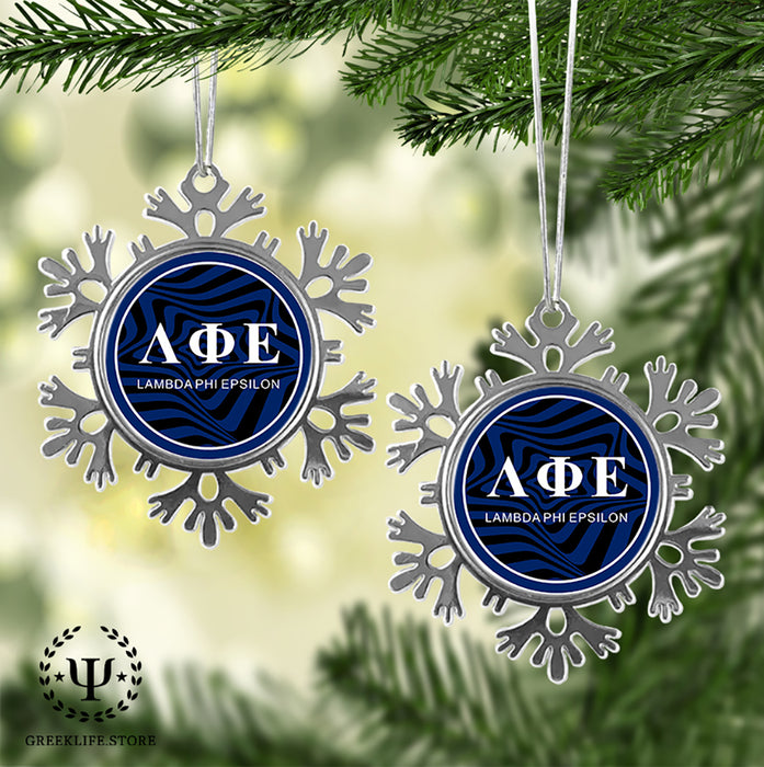 Lambda Phi Epsilon Christmas Ornament - Snowflake Metal