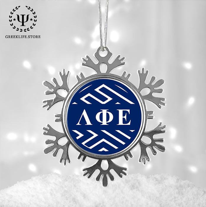 Lambda Phi Epsilon Christmas Ornament - Snowflake Metal