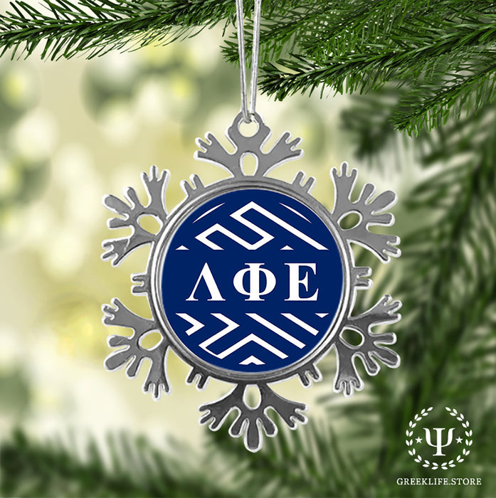 Lambda Phi Epsilon Christmas Ornament - Snowflake Metal