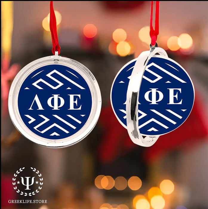 Lambda Phi Epsilon Christmas Reversible Flat Round Ornament