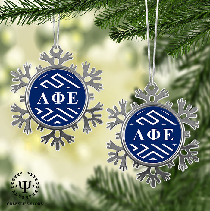 Lambda Phi Epsilon Christmas Ornament - Snowflake Metal