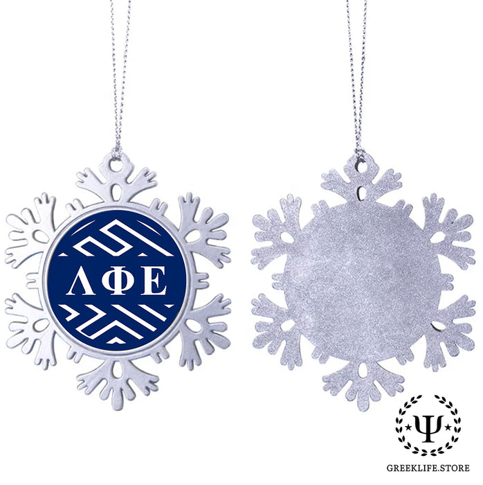 Lambda Phi Epsilon Christmas Ornament - Snowflake Metal
