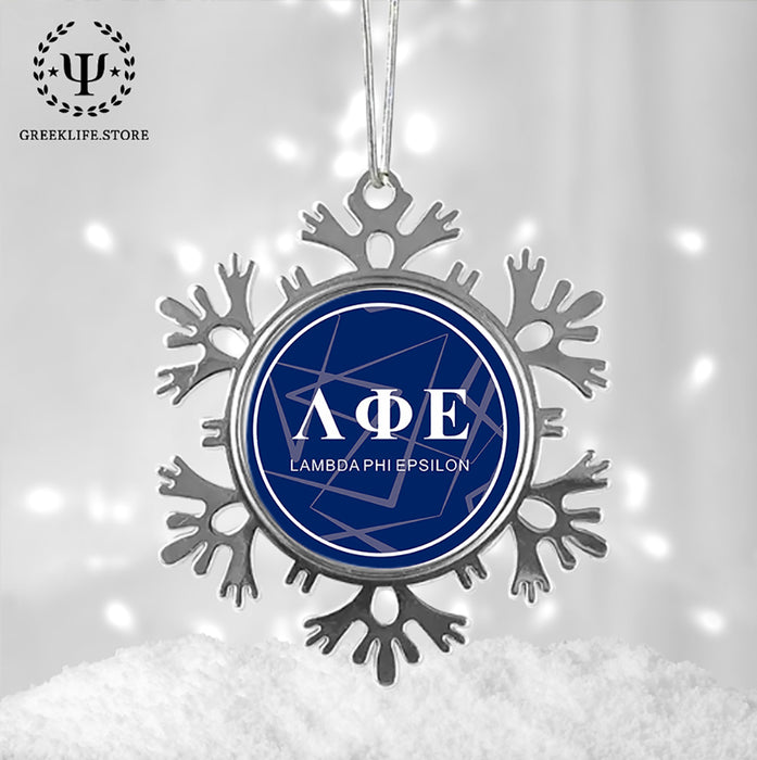 Lambda Phi Epsilon Christmas Ornament - Snowflake Metal