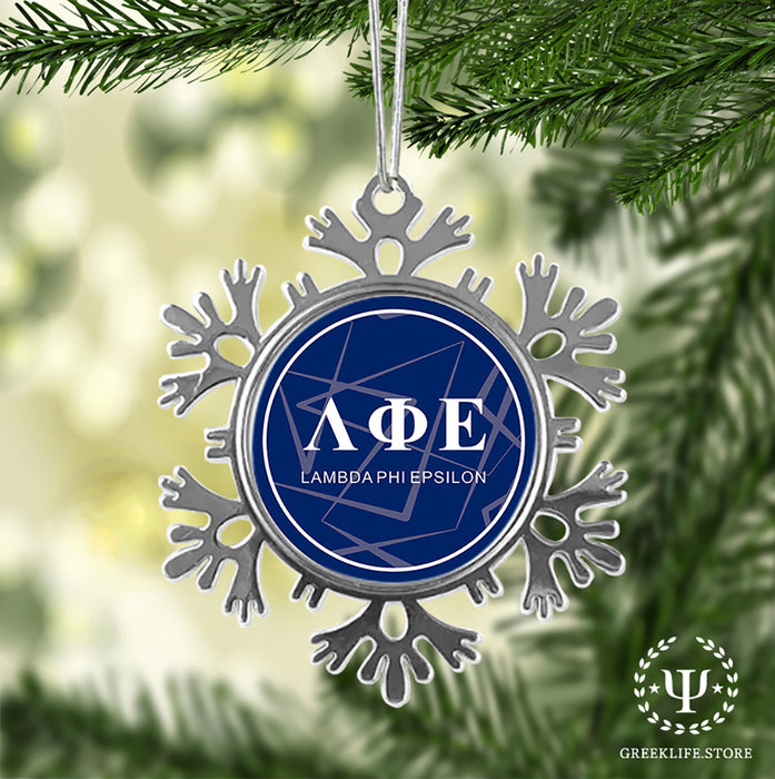Lambda Phi Epsilon Christmas Ornament - Snowflake Metal