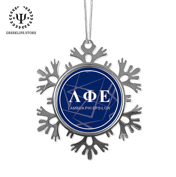 Lambda Phi Epsilon Christmas Ornament - Snowflake Metal