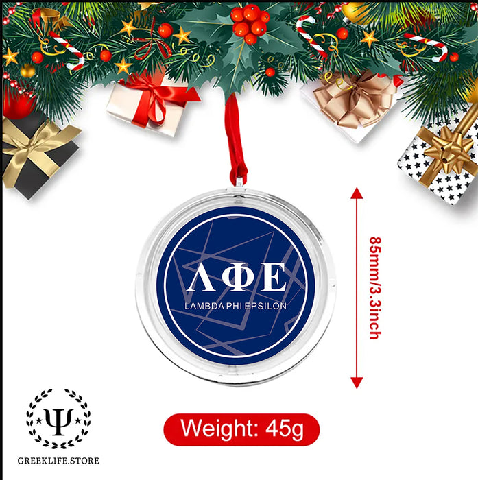 Lambda Phi Epsilon Christmas Reversible Flat Round Ornament