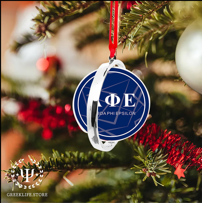 Lambda Phi Epsilon Christmas Reversible Flat Round Ornament