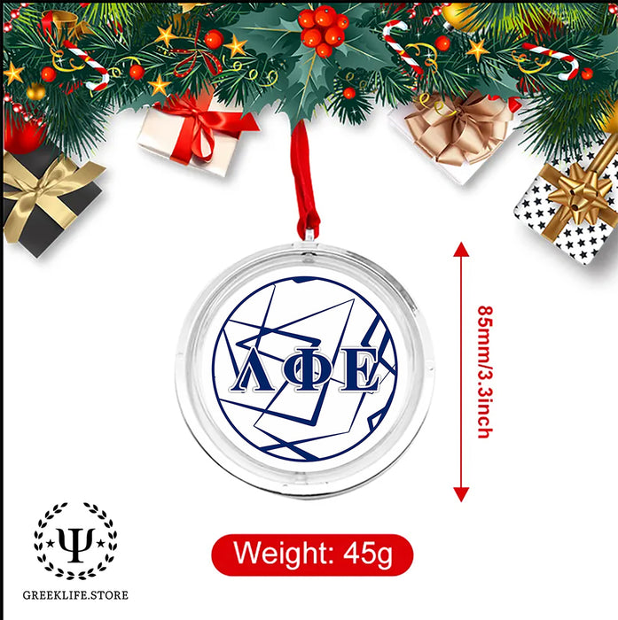 Lambda Phi Epsilon Christmas Reversible Flat Round Ornament
