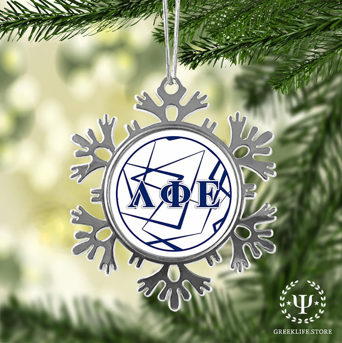 Lambda Phi Epsilon Christmas Ornament - Snowflake Metal