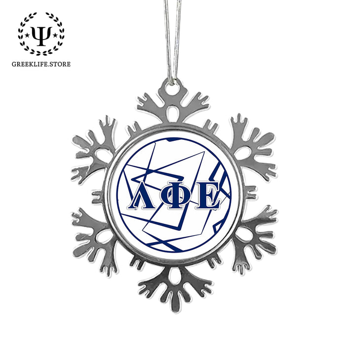 Lambda Phi Epsilon Christmas Ornament - Snowflake Metal