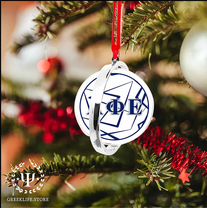 Lambda Phi Epsilon Christmas Reversible Flat Round Ornament