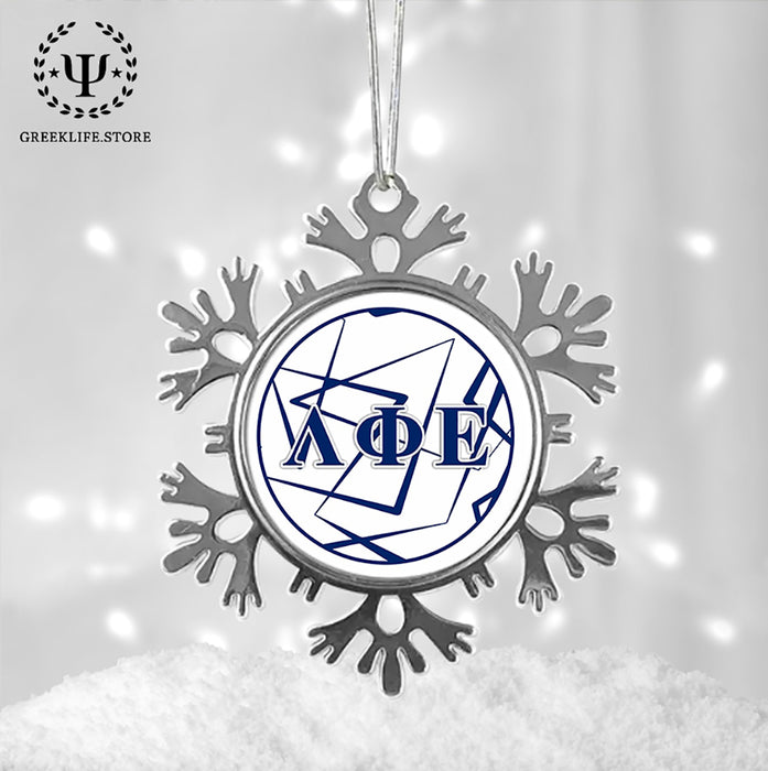 Lambda Phi Epsilon Christmas Ornament - Snowflake Metal