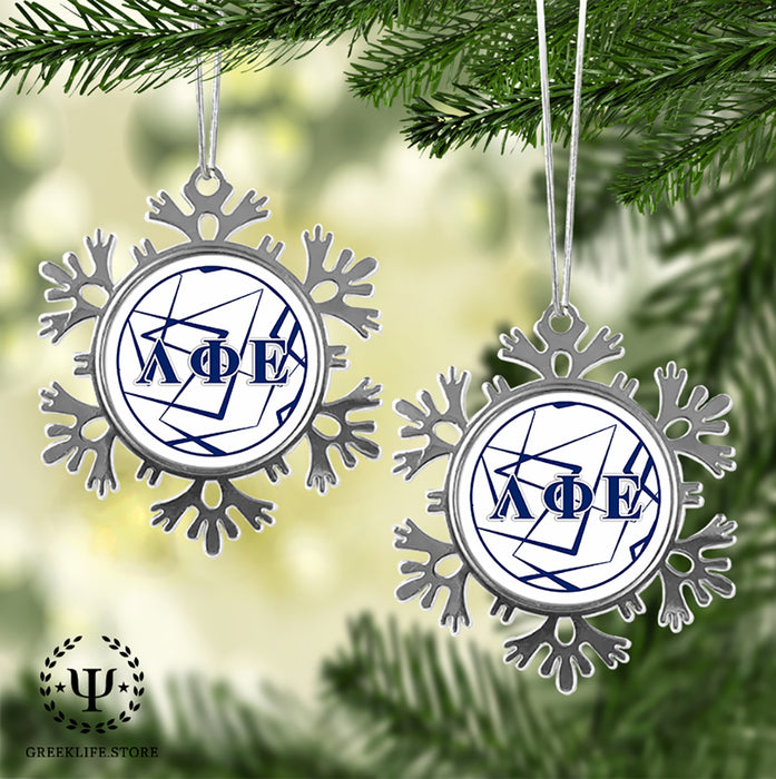 Lambda Phi Epsilon Christmas Ornament - Snowflake Metal