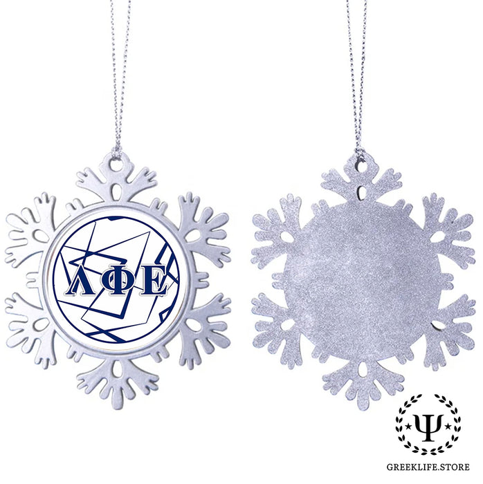 Lambda Phi Epsilon Christmas Ornament - Snowflake Metal