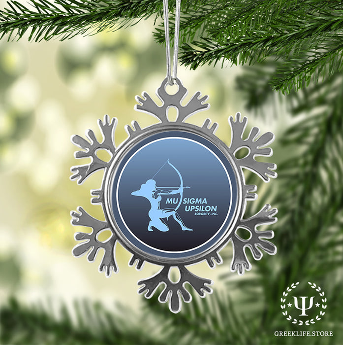 Mu Sigma Upsilon Christmas Ornament - Snowflake Metal