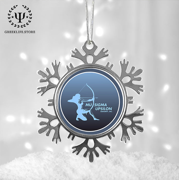 Mu Sigma Upsilon Christmas Ornament - Snowflake Metal