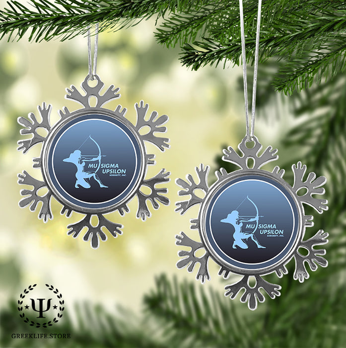 Mu Sigma Upsilon Christmas Ornament - Snowflake Metal