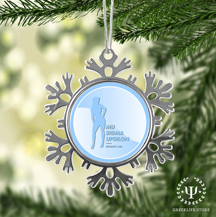 Mu Sigma Upsilon Christmas Ornament - Snowflake Metal