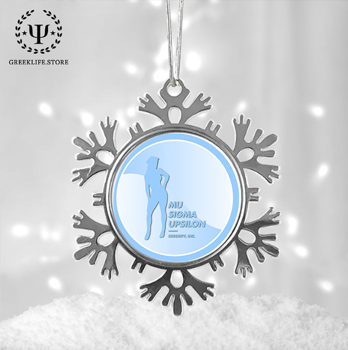 Mu Sigma Upsilon Christmas Ornament - Snowflake Metal