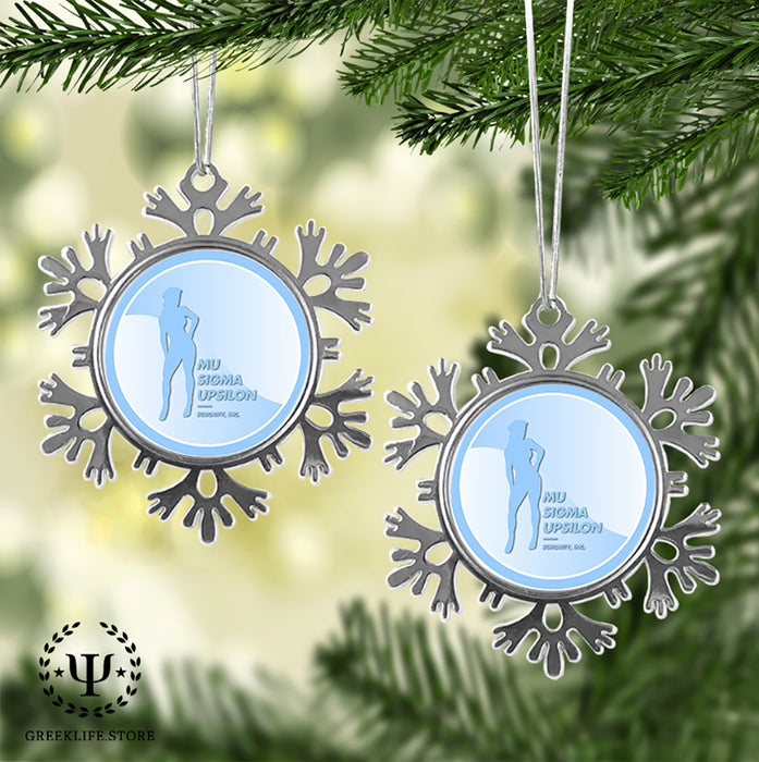 Mu Sigma Upsilon Christmas Ornament - Snowflake Metal