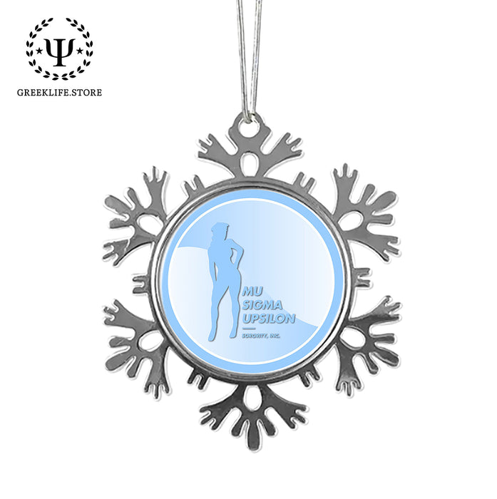 Mu Sigma Upsilon Christmas Ornament - Snowflake Metal