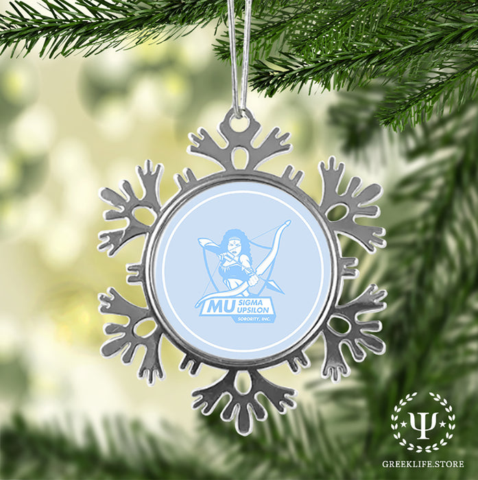 Mu Sigma Upsilon Christmas Ornament - Snowflake Metal