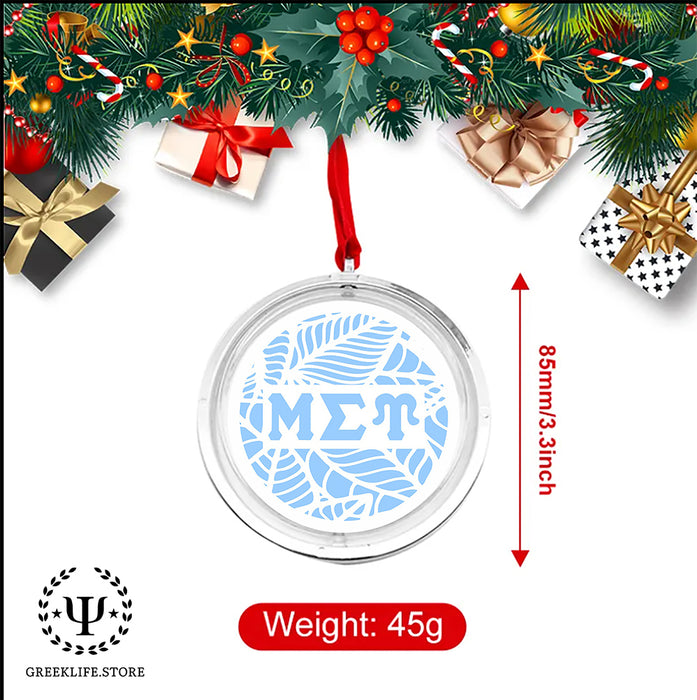 Mu Sigma Upsilon Christmas Reversible Flat Round Ornament