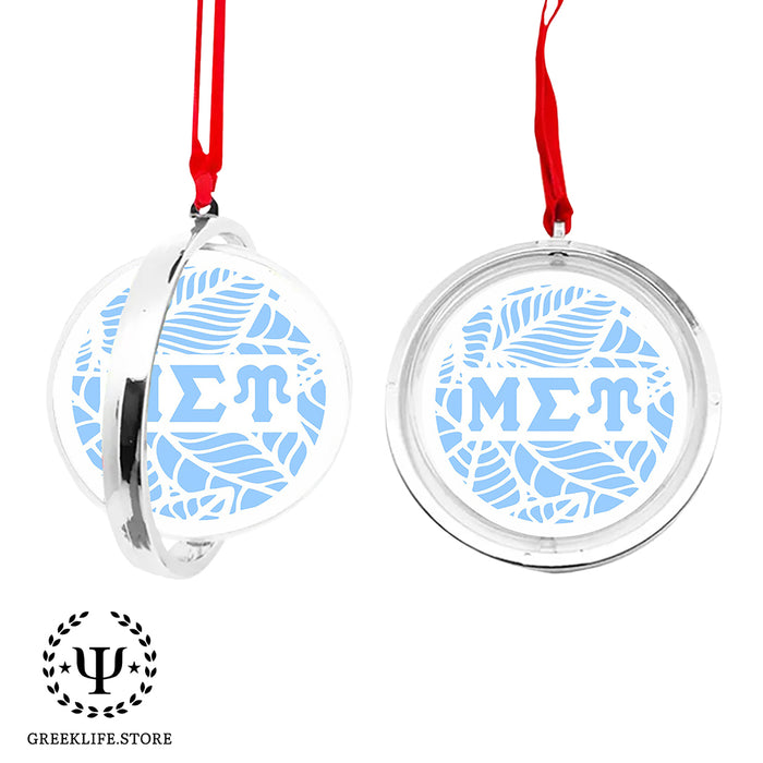 Mu Sigma Upsilon Christmas Reversible Flat Round Ornament