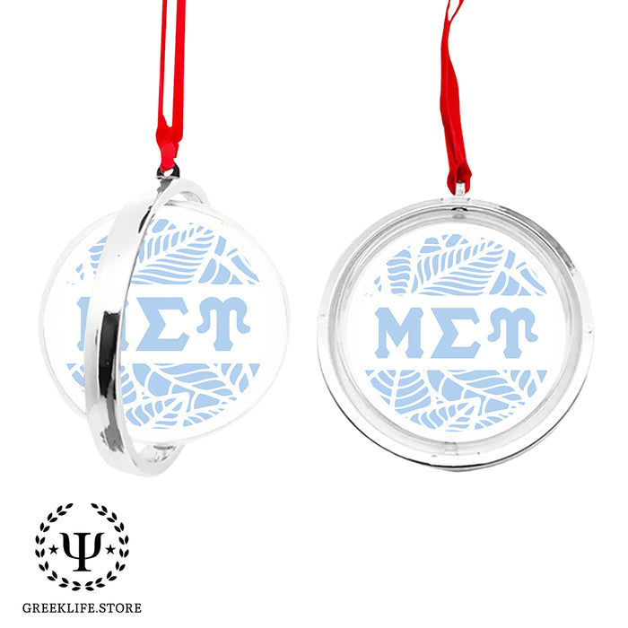Mu Sigma Upsilon Christmas Reversible Flat Round Ornament