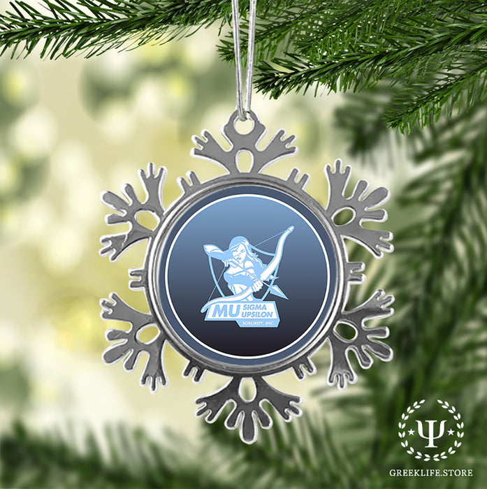 Mu Sigma Upsilon Christmas Ornament - Snowflake Metal