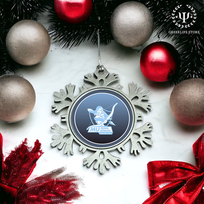 Mu Sigma Upsilon Christmas Ornament - Snowflake Metal