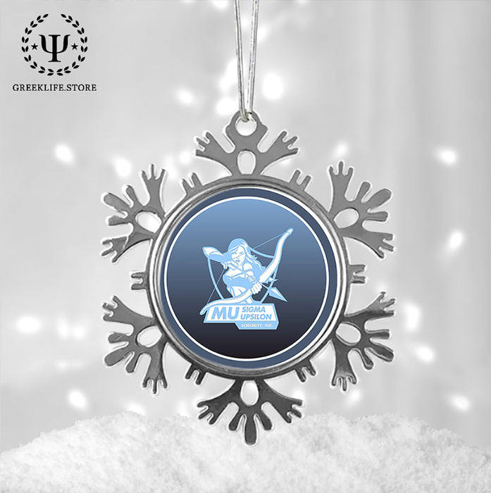 Mu Sigma Upsilon Christmas Ornament - Snowflake Metal