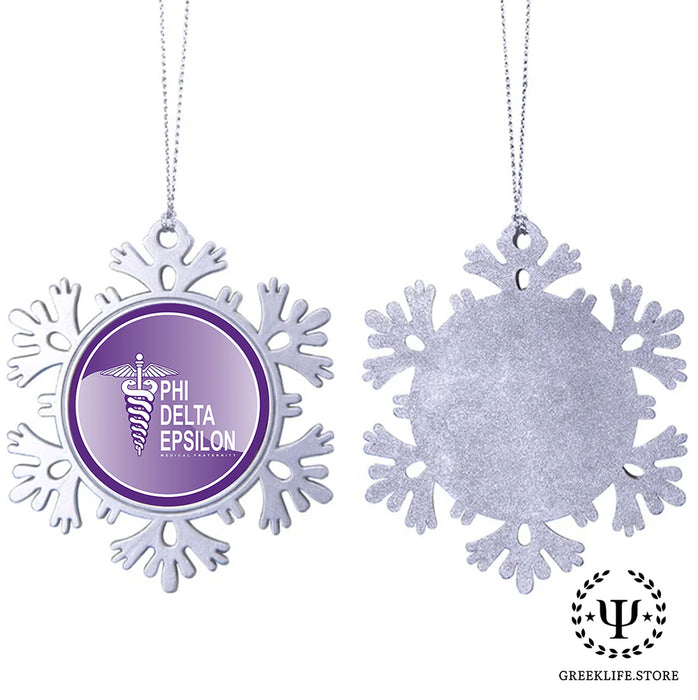 Phi Delta Epsilon Christmas Ornament - Snowflake Metal