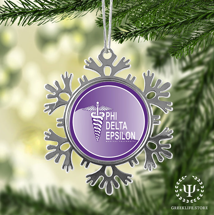 Phi Delta Epsilon Christmas Ornament - Snowflake Metal
