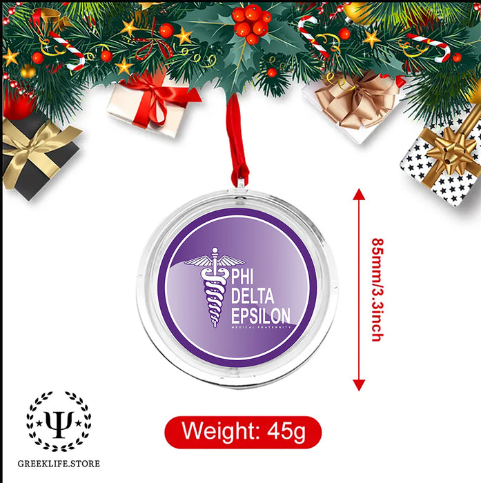 Phi Delta Epsilon Christmas Reversible Flat Round Ornament