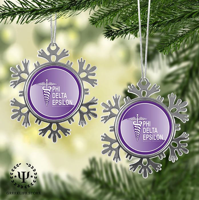Phi Delta Epsilon Christmas Ornament - Snowflake Metal