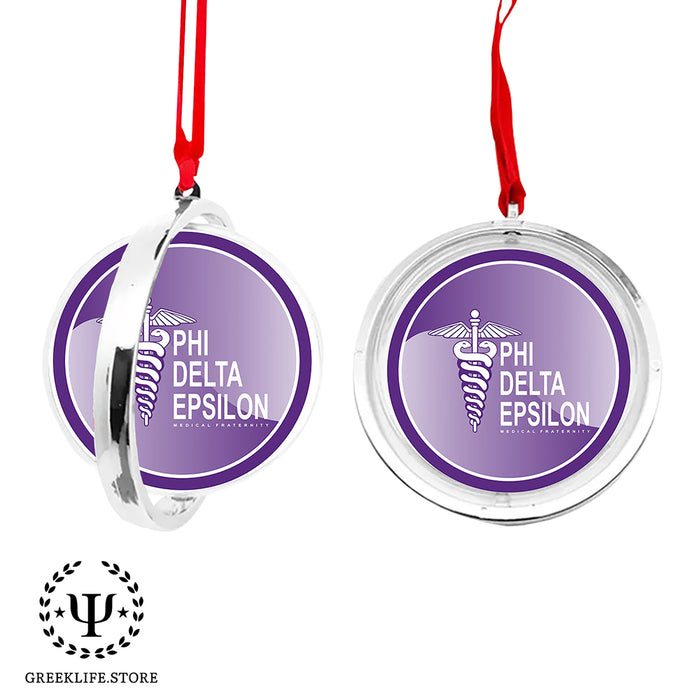 Phi Delta Epsilon Christmas Reversible Flat Round Ornament