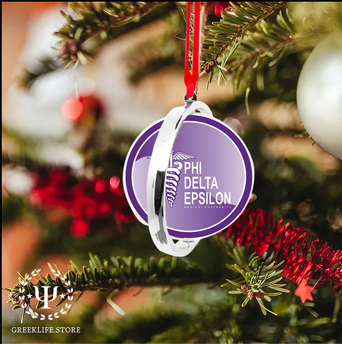 Phi Delta Epsilon Christmas Reversible Flat Round Ornament