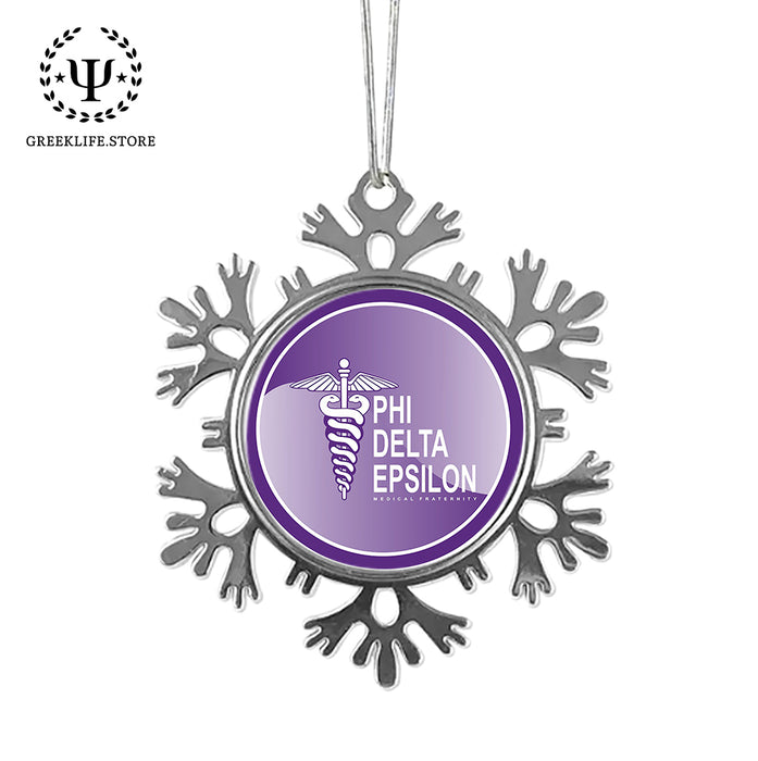 Phi Delta Epsilon Christmas Ornament - Snowflake Metal