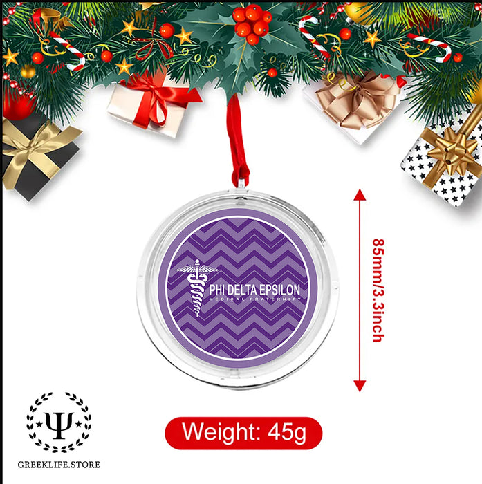 Phi Delta Epsilon Christmas Reversible Flat Round Ornament