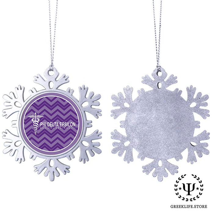 Phi Delta Epsilon Christmas Ornament - Snowflake Metal