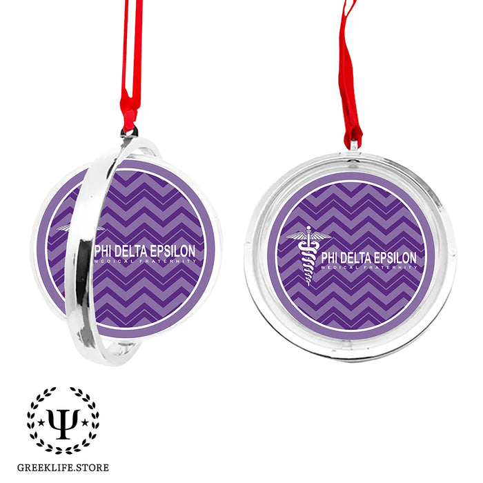 Phi Delta Epsilon Christmas Reversible Flat Round Ornament