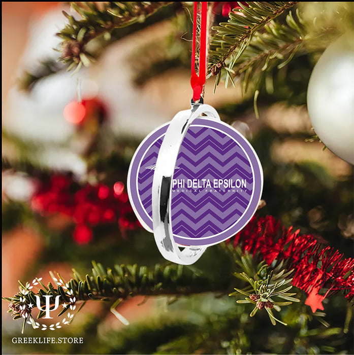 Phi Delta Epsilon Christmas Reversible Flat Round Ornament