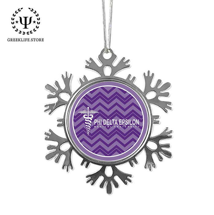 Phi Delta Epsilon Christmas Ornament - Snowflake Metal