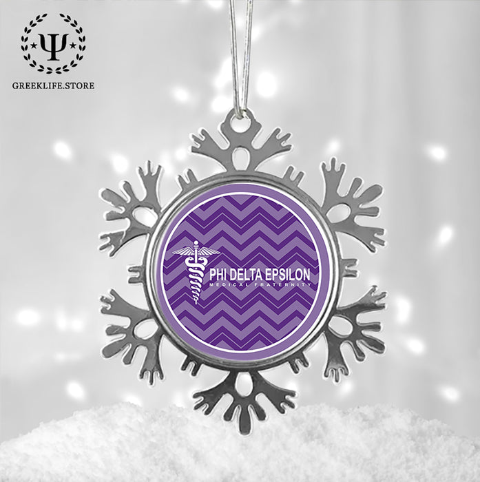 Phi Delta Epsilon Christmas Ornament - Snowflake Metal